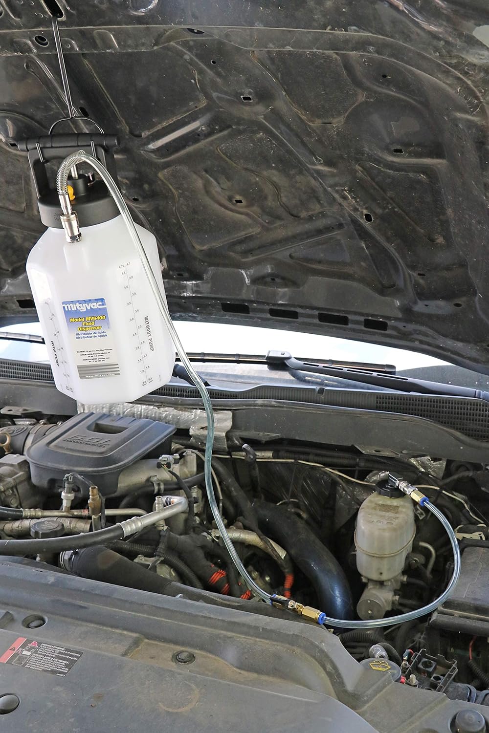 Professional Hydraulic Brake and Clutch Pressure Bleeding System, Integrated Safety and Pressure Relief Valve, 7 Master Cylinder Adapters and Storage Case