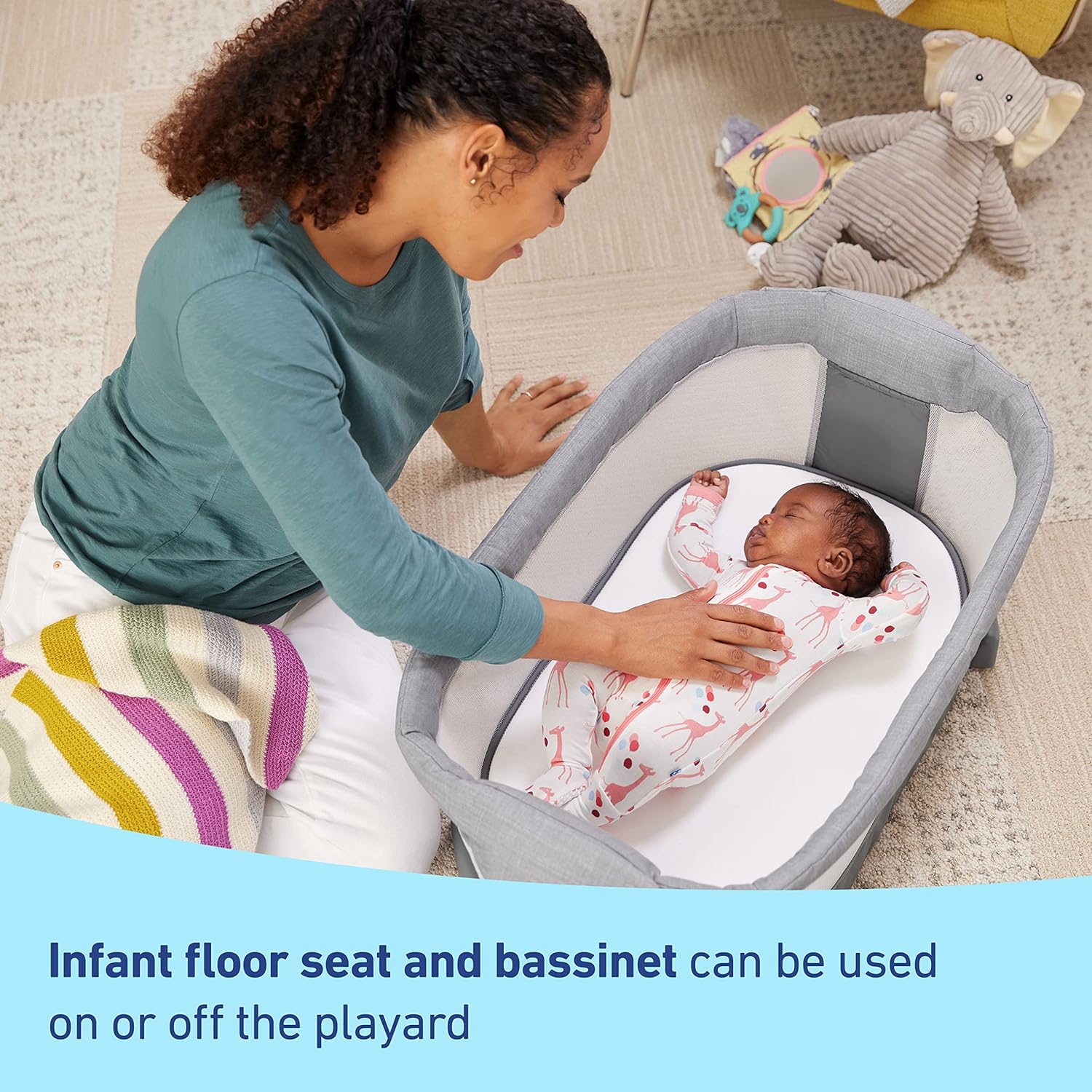 Graco Pack 'n Play Close2Baby Bassinet Playard Features Portable Bassinet Diaper Changer and More, Derby