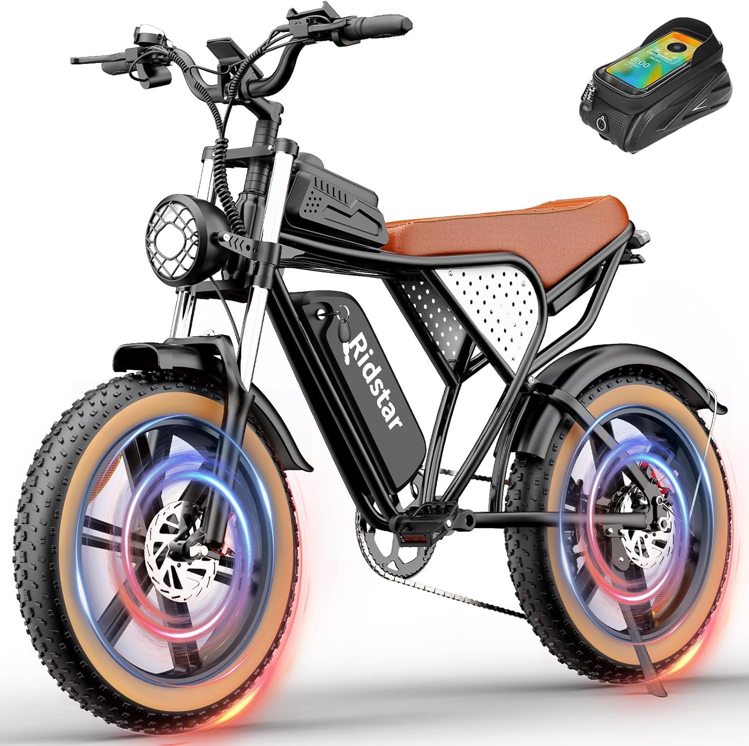 Electric Bike for Adults Q20, 2000/1500W, 37/30MPH,52V 40AH,48V/20AH E-Bike,30-180 Miles Electric Motorcycle, 20��� Fat Tire Dirt Bike, UL2849 All Terrain for Mountains, Snow, Sand, Road