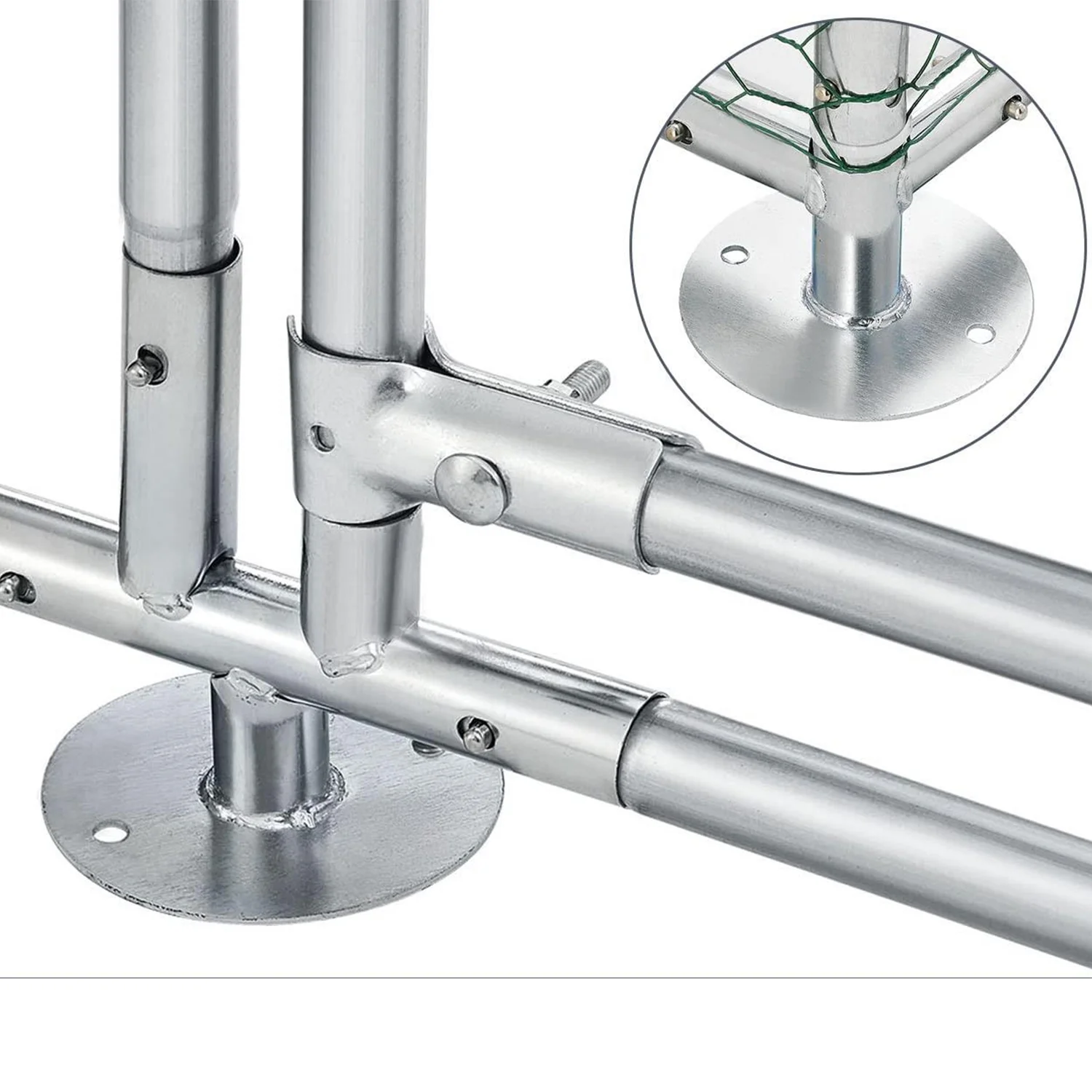 Large Metal Chicken Coop, Walk-in Chicken Run,Galvanized Wire Poultry Chicken Hen Pen Cage, Rabbits Duck Cages with Waterproof and Anti-Ultraviolet Cover for Outside(10' L x 6.6' W x 6.56' H)