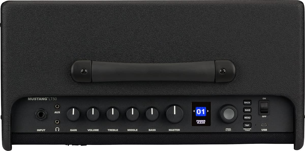 Guitar Amp, 50 Watts, with 2-Year Warranty 30 Preset Effects with USB Audio Interface for Recording, 20Dx19.5Wx11.5H Inches, Black
