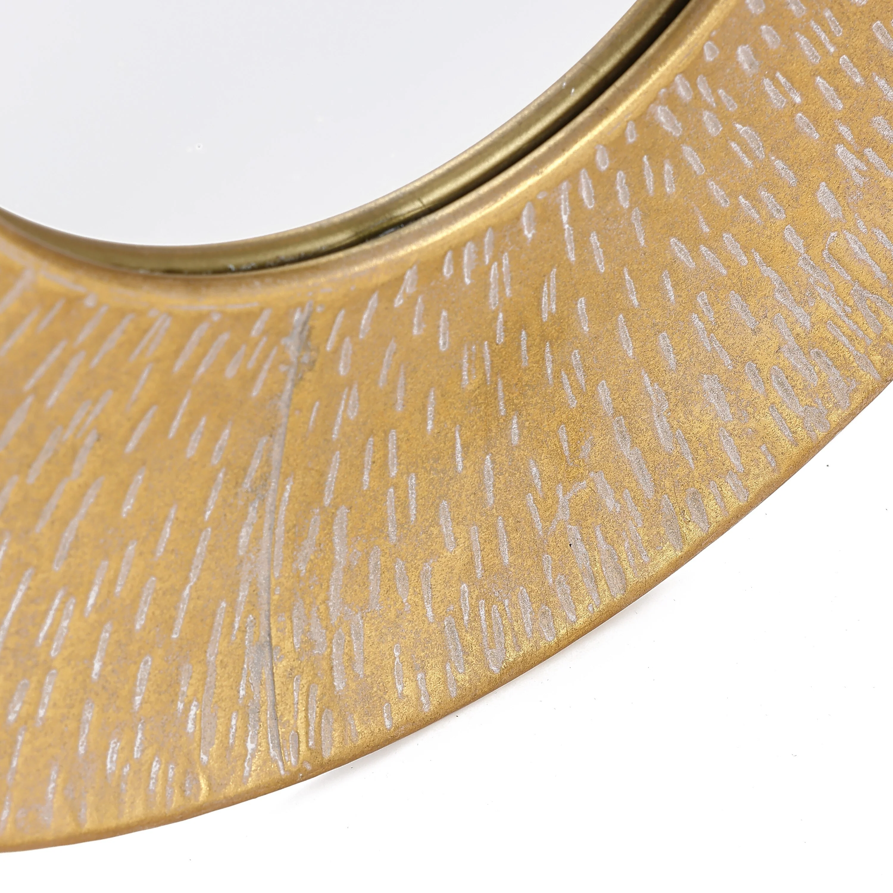 3-Piece Gold Metal Round Wall Mirror Set - 22.25