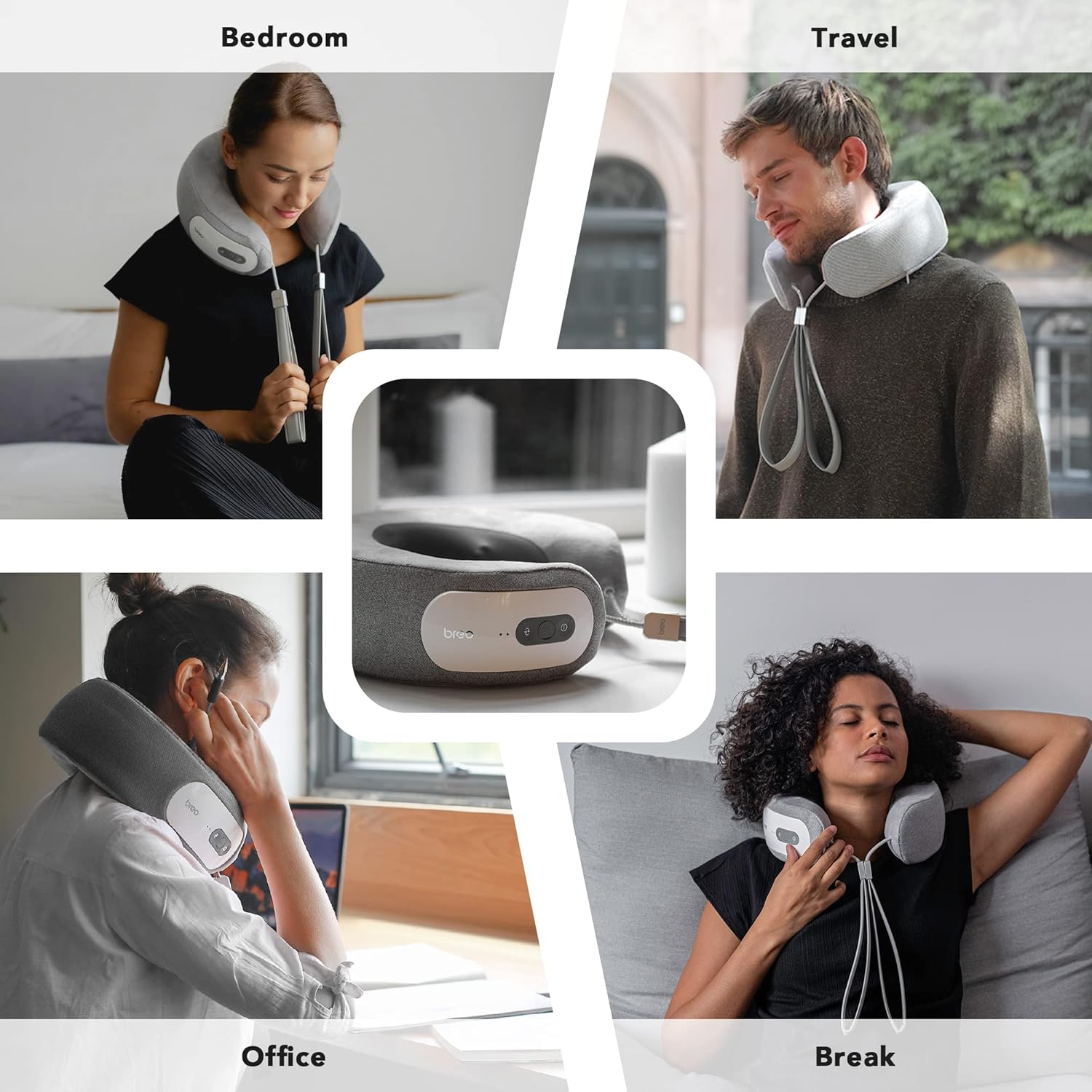 Electric Neck Massager, Shiatsu Massage Pillow with Heat, Deep Tissue Kneading & APP Control, Small & Lightweight, Good for Travel, Home & Office Relaxation, Ideal Gift Choice