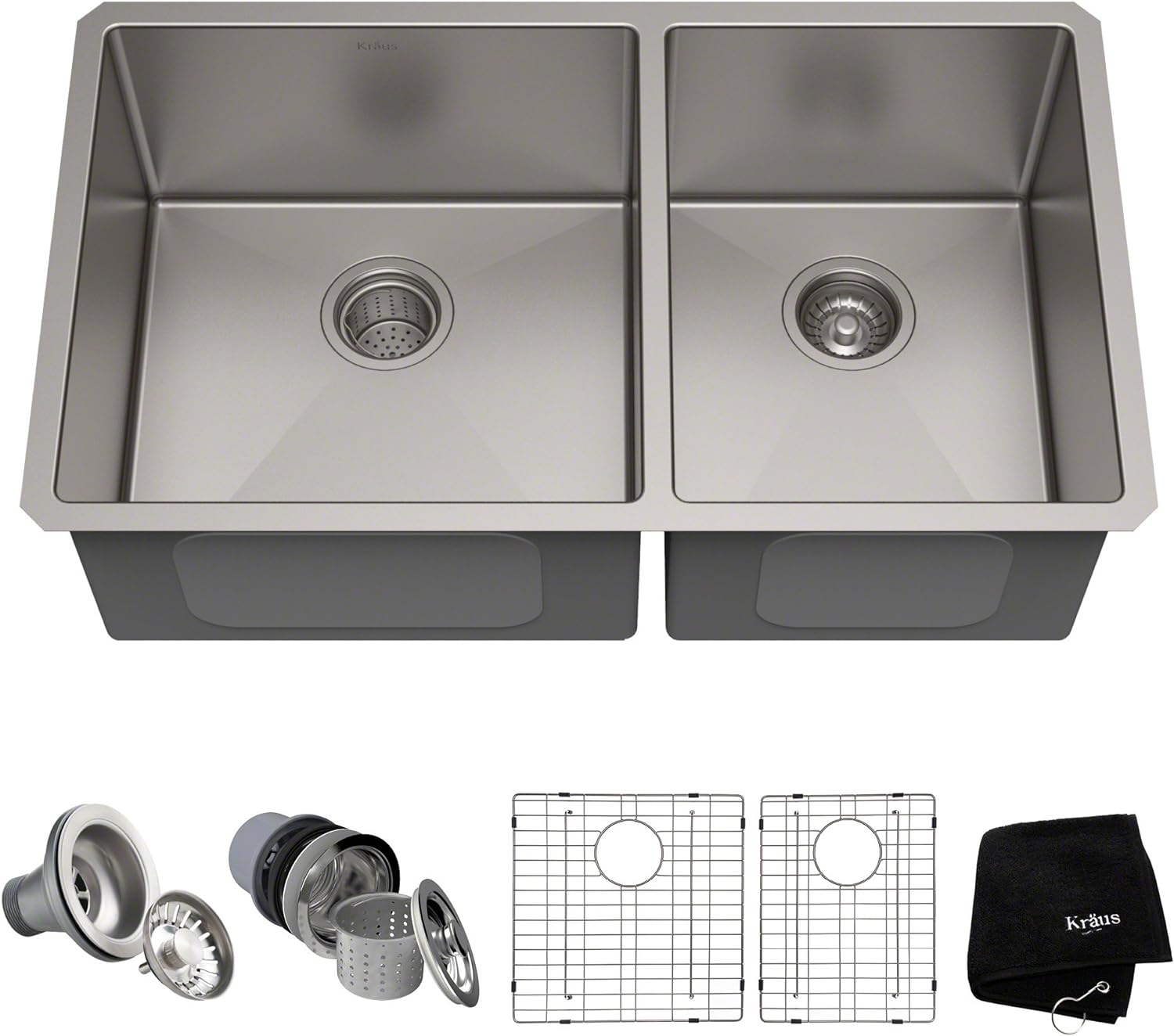 KHU100-32 Standart PRO 16 Gauge Undermount Single Bowl Stainless Steel Kitchen Sink, 32 Inch