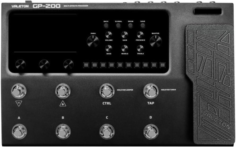 Valeton GP-200 Multi-Effects Guitar/Bass Pedal with Amp Modeling, IR Cab Simulation, MIDI, USB Interface