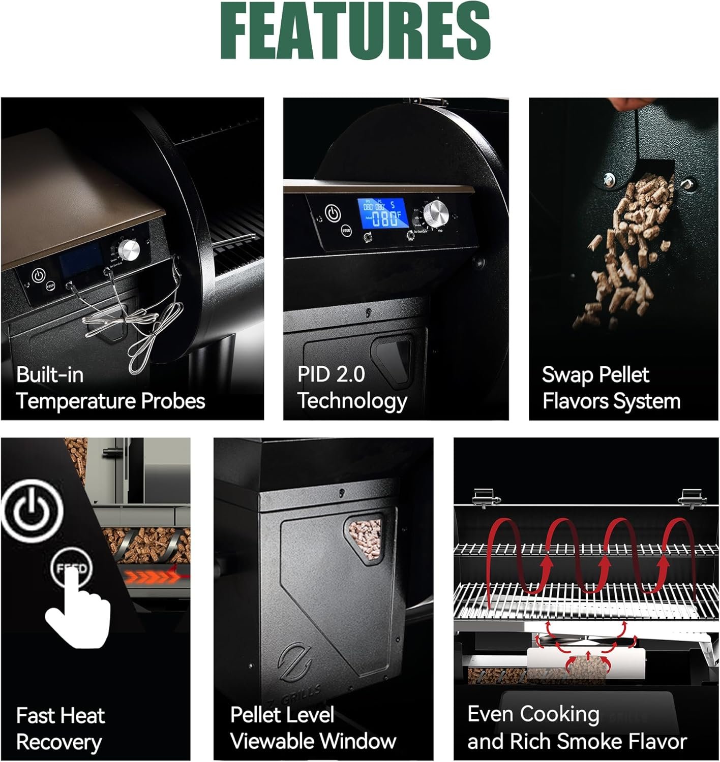 Z GRILLS Wood Pellet Grill Smoker with 552 Cooking Area & Front Shelf for Outdoor BBQ, Smoke, Bake and Roast, 550C