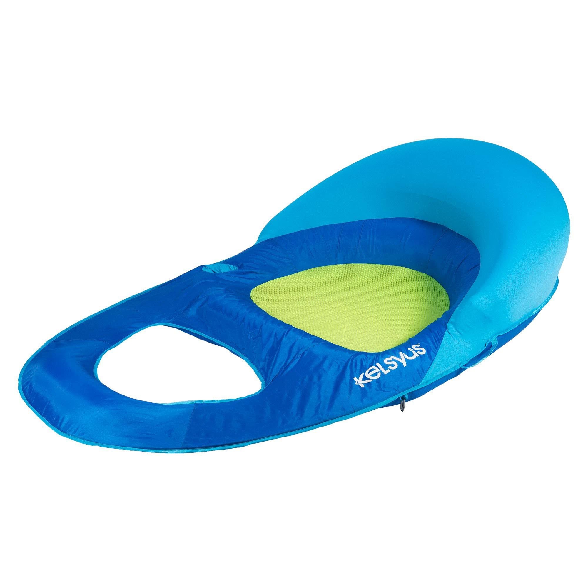g Kelsyus Blue and Green Deluxe Inflatable Floating Pool Lake Chaise Lounger
