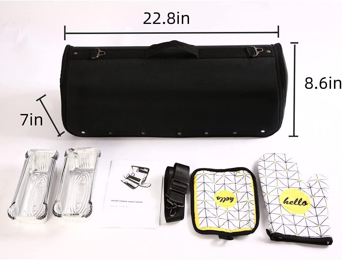 SolarCook Stainless Steel Portable Solar Oven, 4.5L Capacity, with Thermometer for Camping & Outdoor Cooking