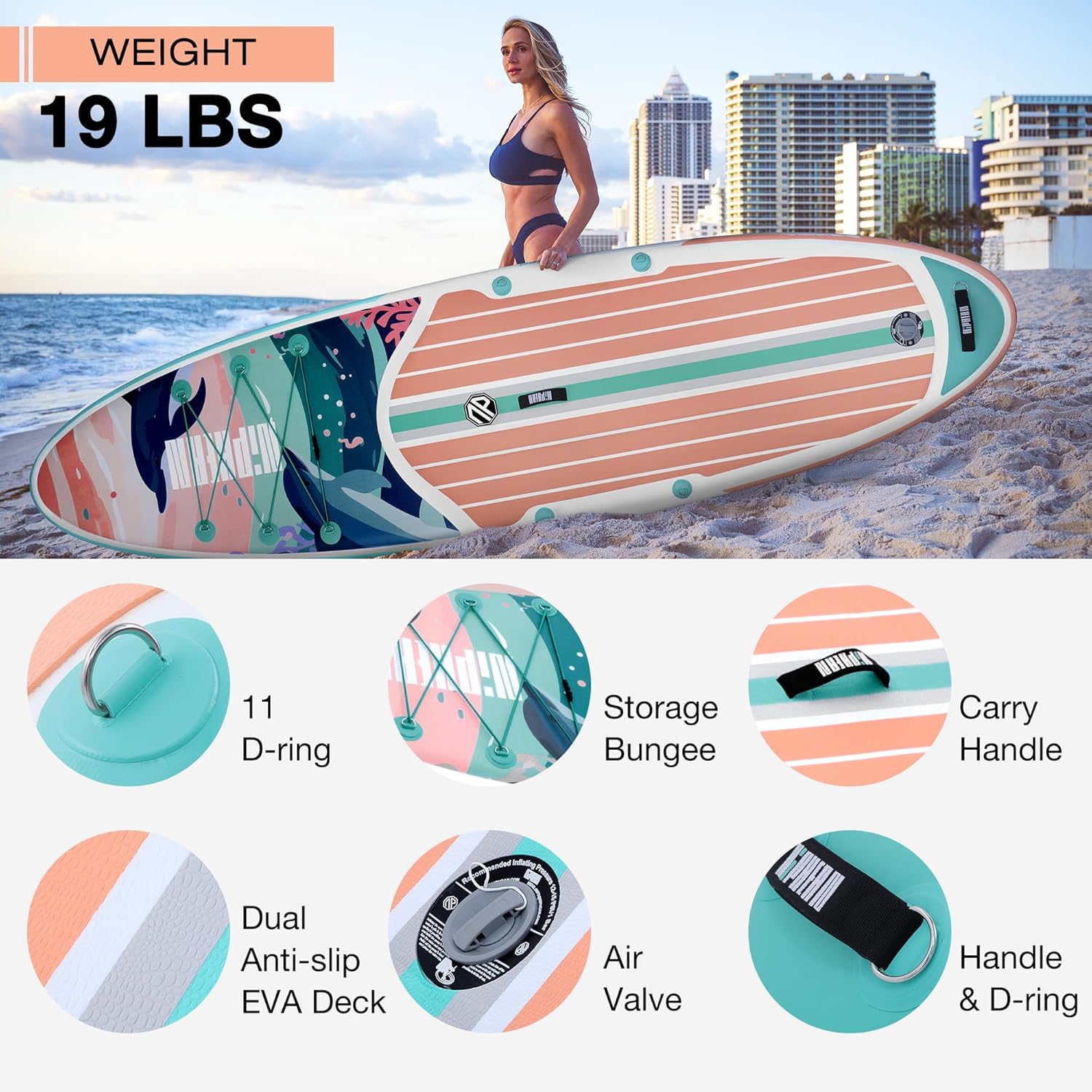 Stand Up Paddle Board with SUP Accessories, Anti-Slip EVA Deck, 10 ?�� ?Inflatable Paddle Boards for Adults & Youth of All Skill Levels