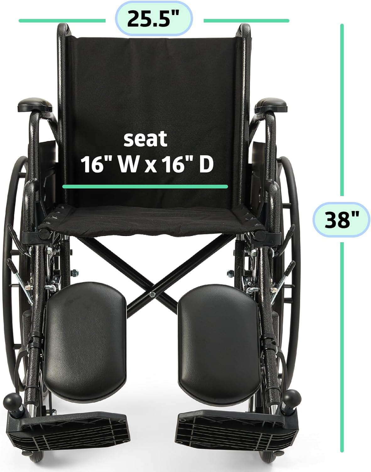 Lightweight Wheelchair for Adults With Swing-Back, Desk-Length Arms, Elevating Leg Rests; 18W