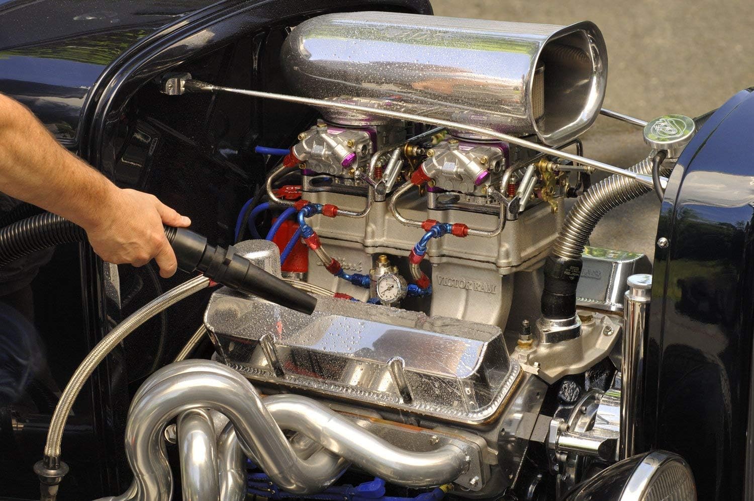 MB-3CD Air Force Master Blaster, Car & Motorcycle Vacuum Cleaner, Dryer w/ Accessories, Air Duster, Car Cleaning Supplies w/ 10 Ft Hose