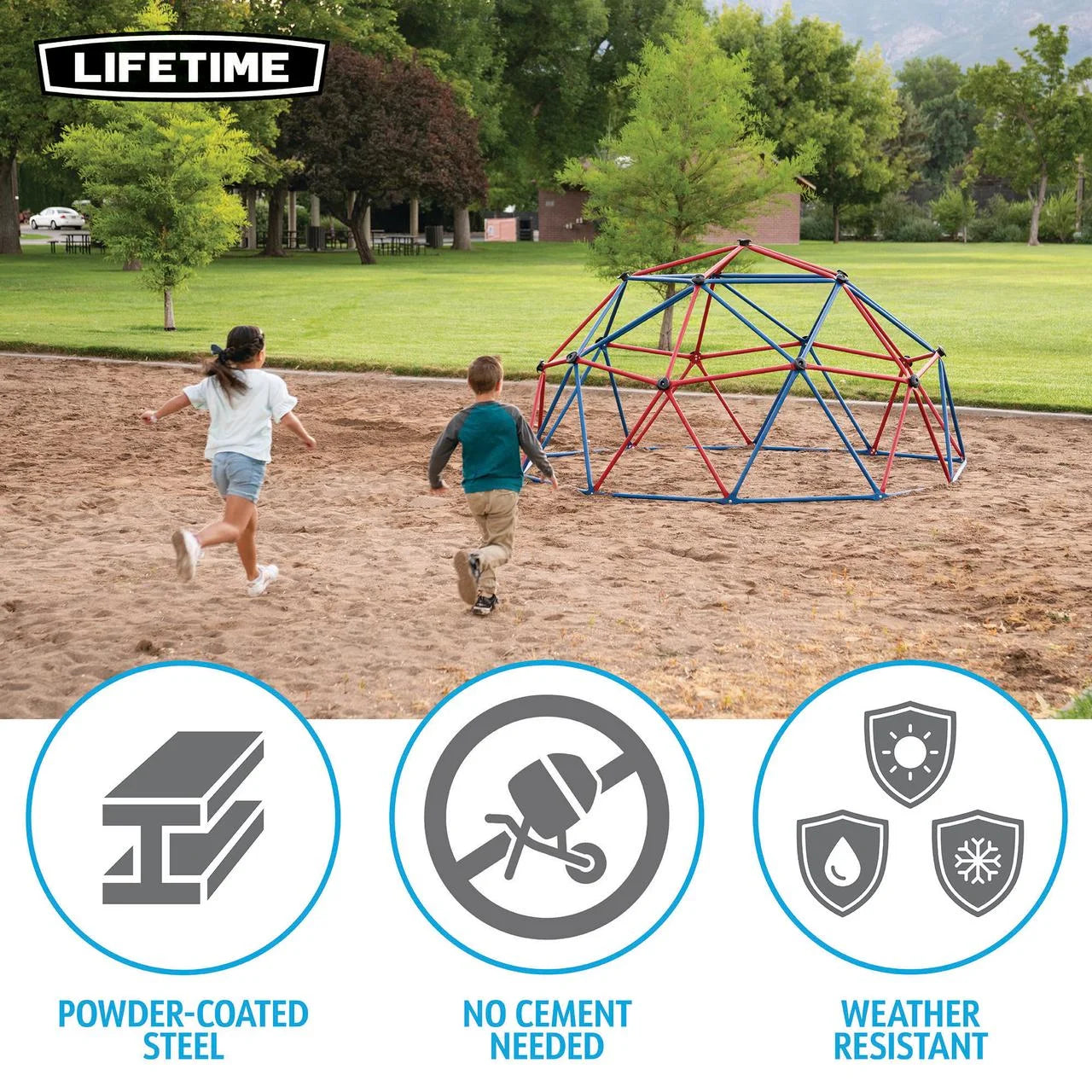 Lifetime Kid's Outdoor 5 ft. H x 10 ft. W Dome Climber, Red and Blue (101301)
