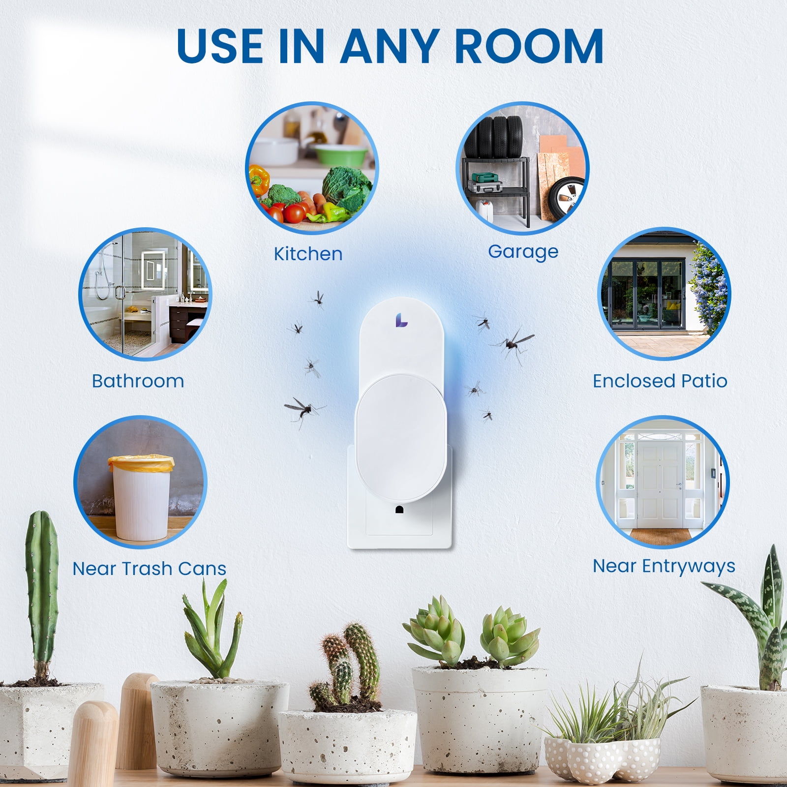 Liba Electric Bug Zapper Indoor Wall-Mounted Mosquito Trap with 3 Sticky Refills, Pest Control Light Technology