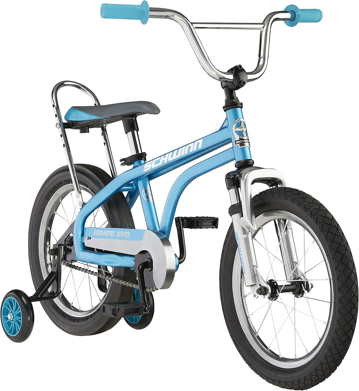 Kids Bike for Boys and Girls Ages 3-5 Years, 16-Inch Wheels, Front Suspension, Slik Rear Tire, Rider Height 38 to 48-Inches, Removable Training Wheels, Rear Coaster Brake