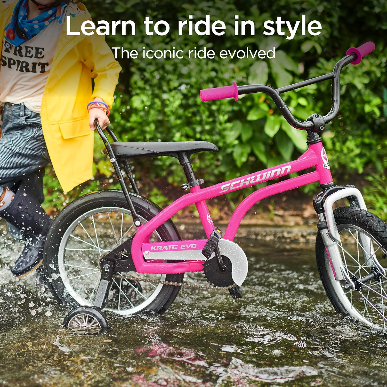 Kids Bike for Boys and Girls Ages 3-5 Years, 16-Inch Wheels, Front Suspension, Slik Rear Tire, Rider Height 38 to 48-Inches, Removable Training Wheels, Rear Coaster Brake