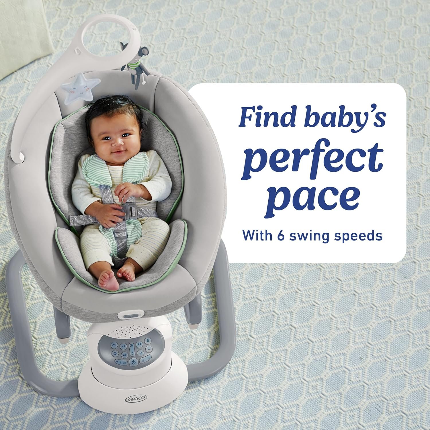 Soothe My Way with Removable Rocker, Madden �C Versatile Baby Swing & Portable Rocker