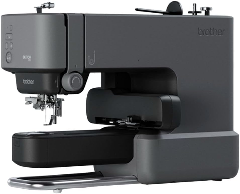 Skitch Single-Needle Embroidery Machine with Mobile App Support Bundle with Brother Magnetic SAMFP70 3 in. x 3 in. Embroidery Frame (2 Items)