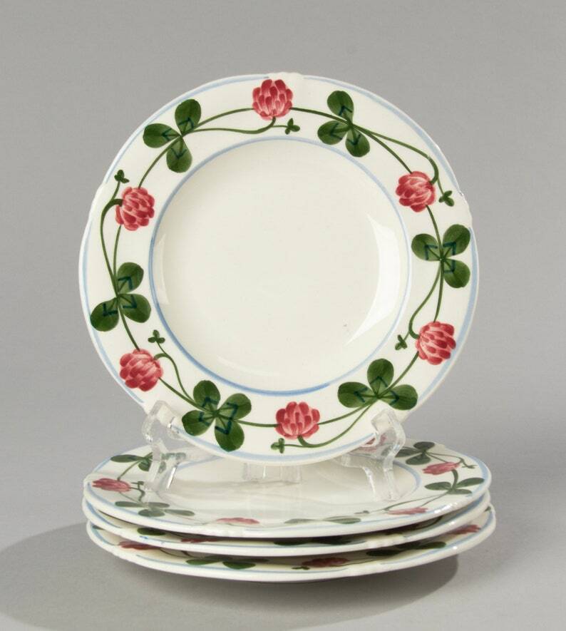 Royal Copenhagen Clover 13-Piece Hand-Painted Faience Coffee Set  C Rare Collectible