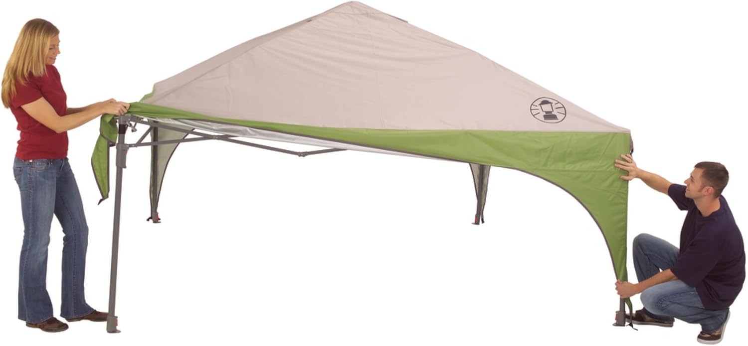 Canopy Sun Shelter with Instant Setup, Sun Shelter with Wheeled Carry Bag Sets Up in about 3 Mins, 7x5ft, 10x10ft, or 12x12ft Canopy for Sporting Events, Tailgating, Camping, & More