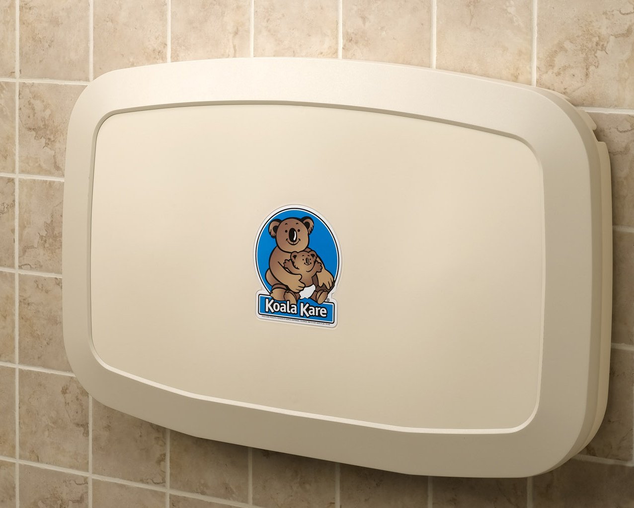 Koala Kare Horizontal Baby Changing Station, Cream, Extra-Wide Surface, Safety Belts, Microban Protection