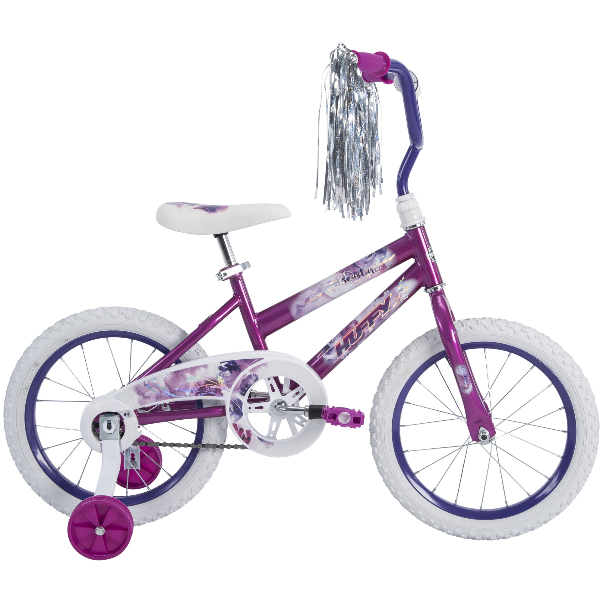 Huffy Sea Star 16��� Girls�� Bike, Metallic Purple, Ages 4-6, EZ Build, Training Wheels