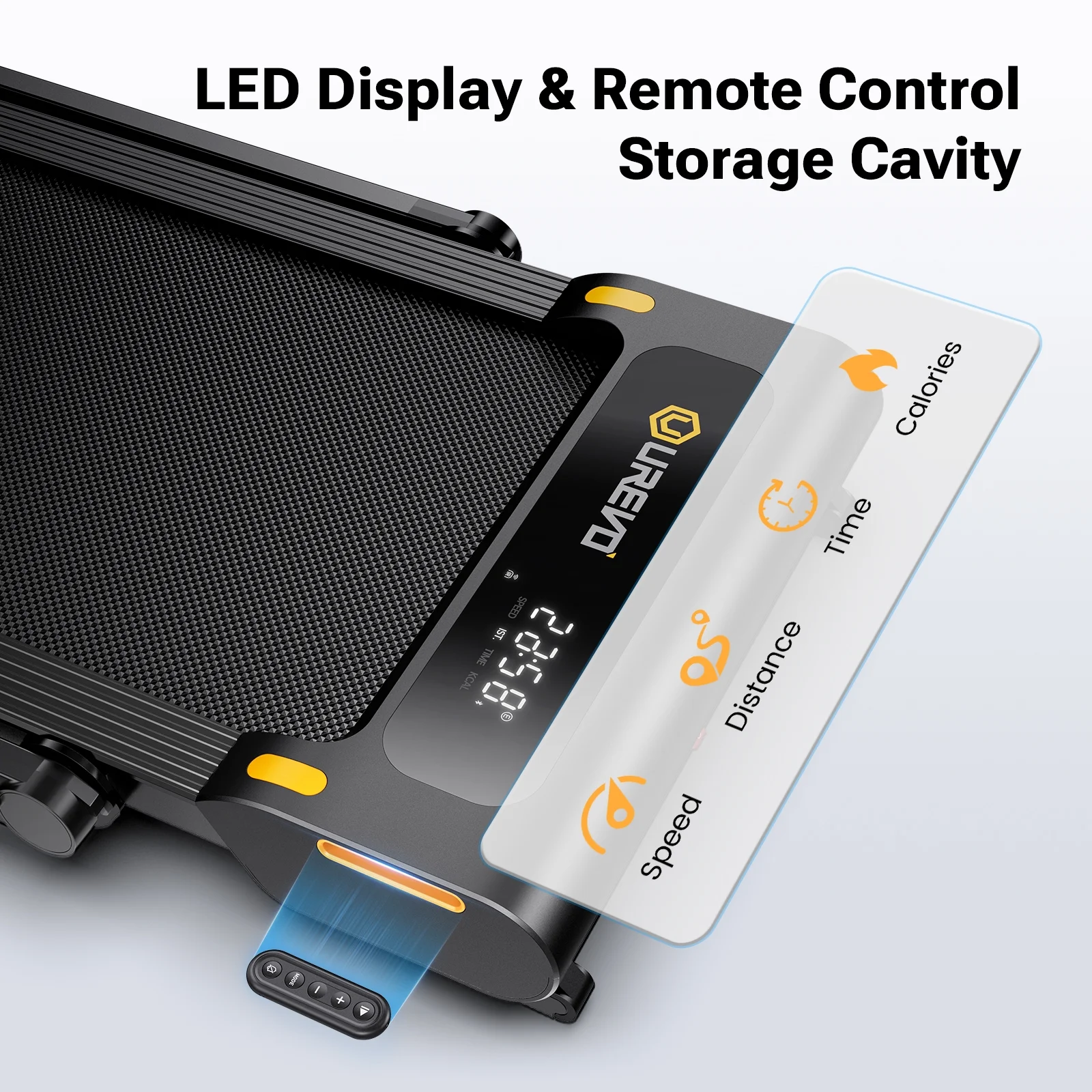 UREVO Folding Treadmill with 5% Incline, 2.5HP Under Desk Treadmill 265lbs Weight Capacity with Remote Control for Home Office Workouts