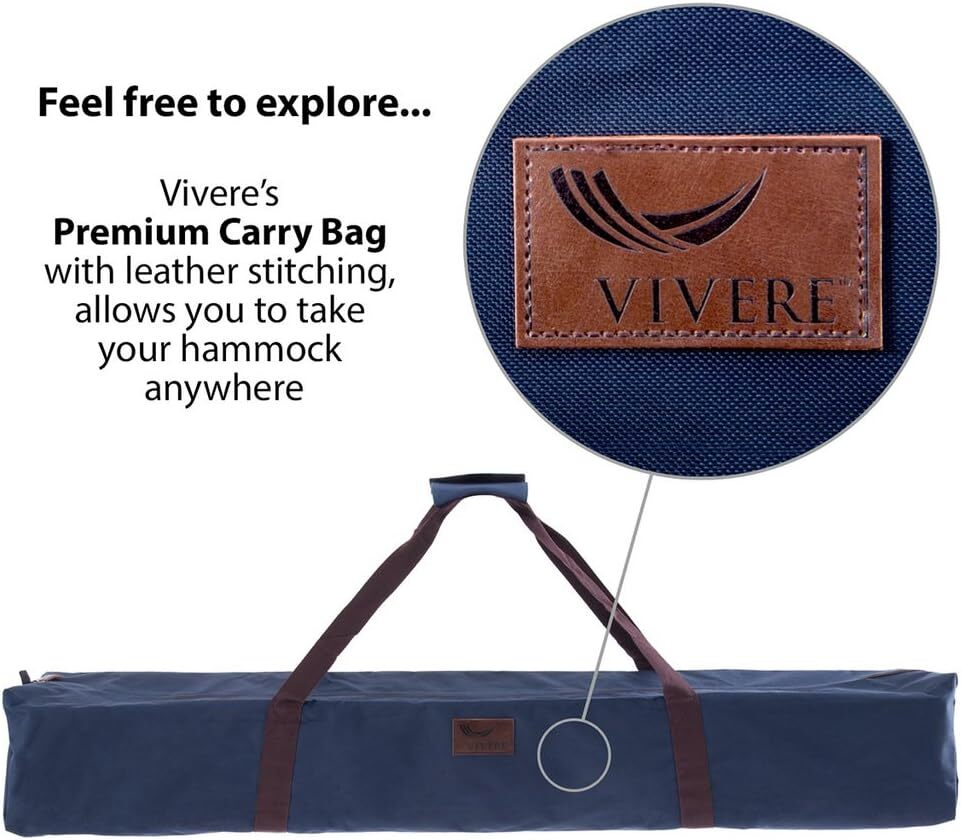 Vivere Double Cotton Hammock with Steel Stand, 450 lb Capacity, Tropical Colors, Includes Premium Carry Bag
