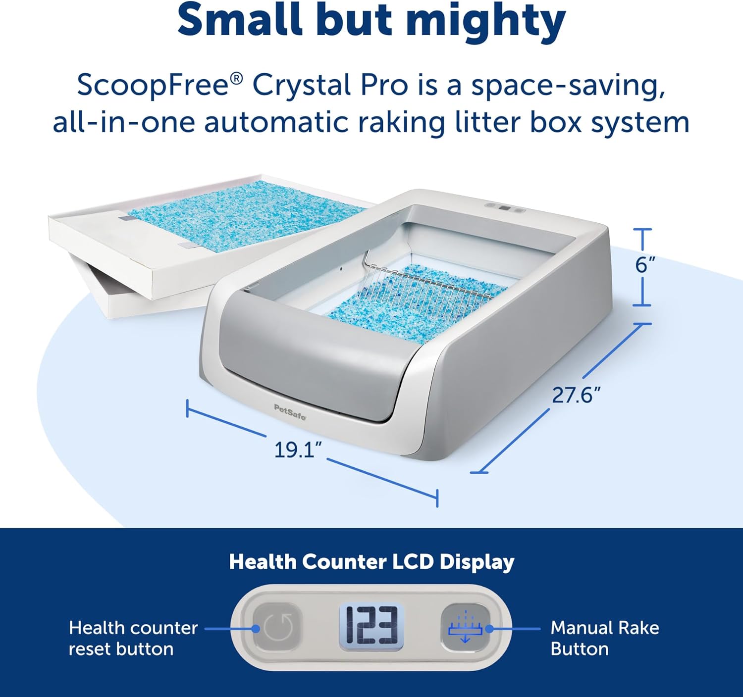 Crystal Pro Self-Cleaning Cat Litter Box - Never Scoop Litter Again - Hands-Free Cleanup with Disposable Crystal Trays - Better Odor Control - Includes Hood & Disposable Tray