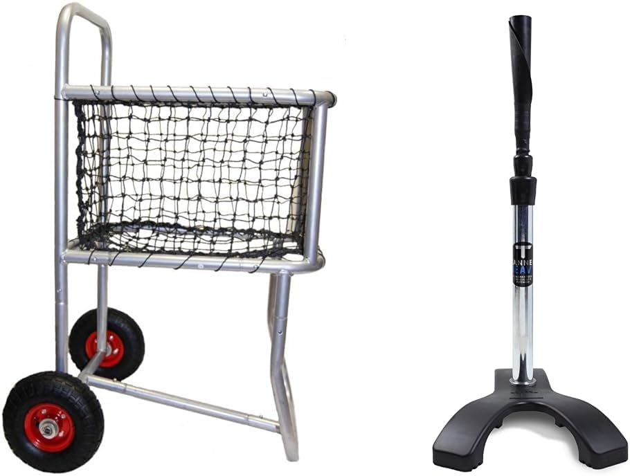 Black Steel Rolling Sports Ball Cart  C Baseball Storage Rack, Holds 300 Balls, Indoor/Outdoor Use, 18   x24   x45   , Ideal for Gym & School