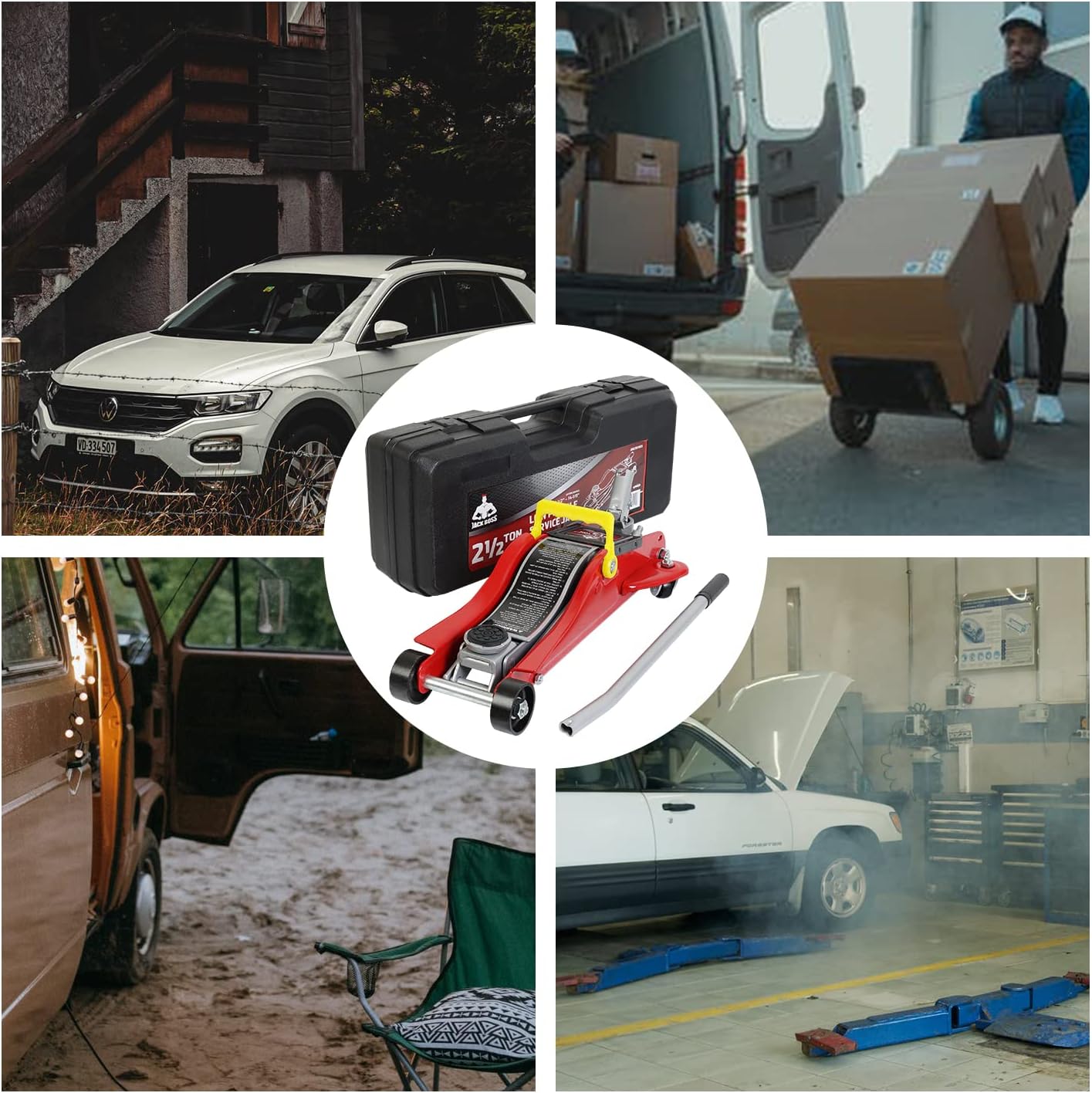 Aluminum and Steel Car Jack, 3 Ton (6,600 LBs) Hydraulic Floor Jack with Dual Piston Quick Lift Pump, Lifting Range 3-15/16