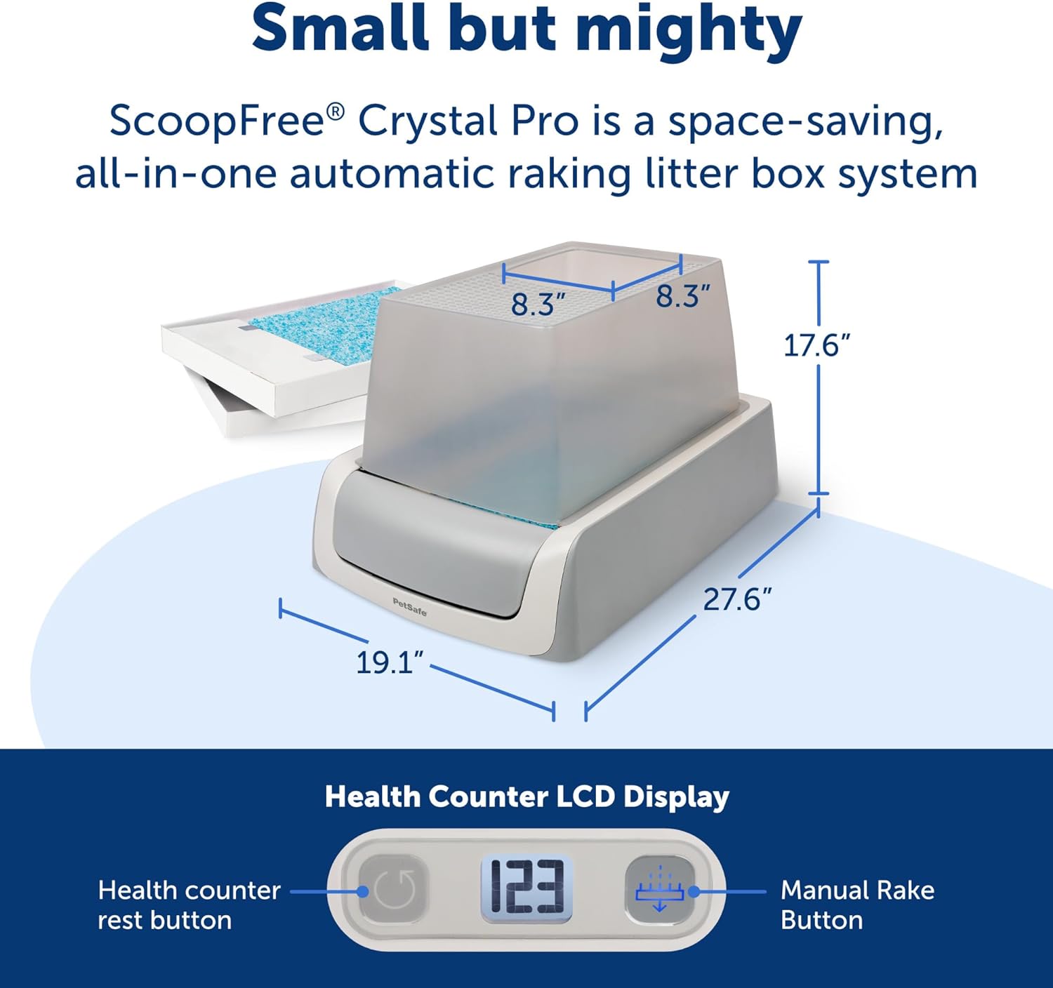 Crystal Pro Self-Cleaning Cat Litter Box - Never Scoop Litter Again - Hands-Free Cleanup with Disposable Crystal Trays - Better Odor Control - Includes Hood & Disposable Tray