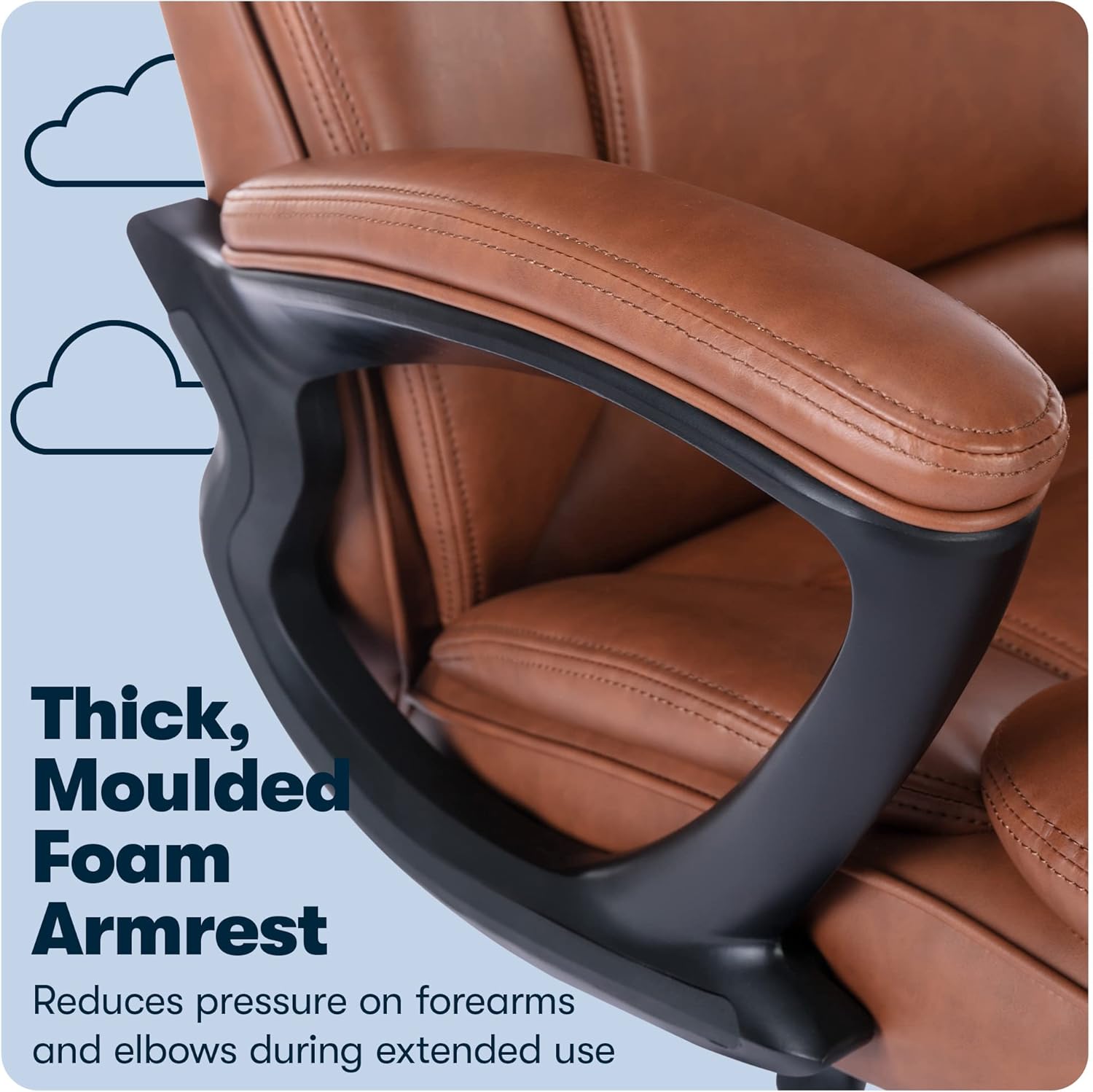 Fairbanks Big and Tall High Back Executive Office Ergonomic Gaming Computer Chair with Layered Body Pillows, Contoured Lumbar Zone, Black