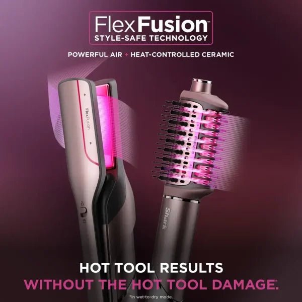 Shark FlexFusion Straight Air + Ceramic Styling Drying System with Scalp Shield Mode Cosmic Blush