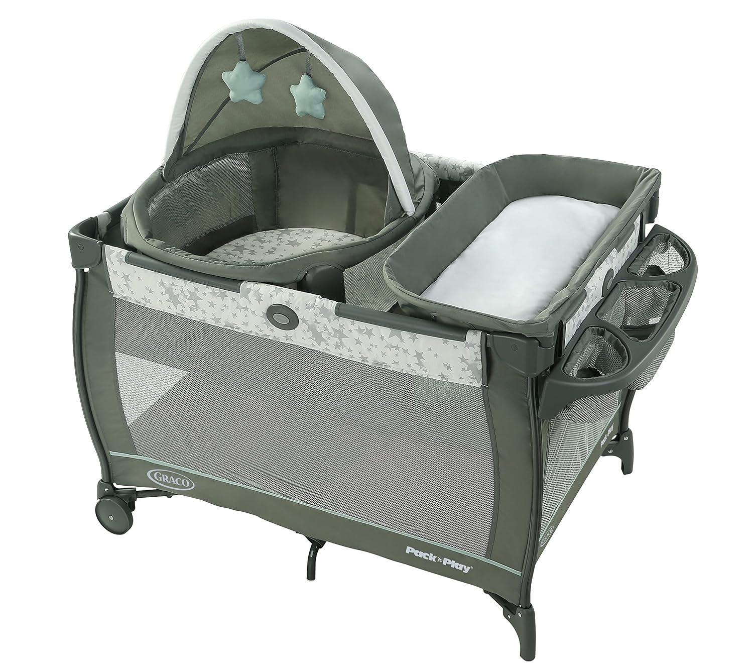 Graco Pack 'n Play Close2Baby Bassinet Playard Features Portable Bassinet Diaper Changer and More, Derby