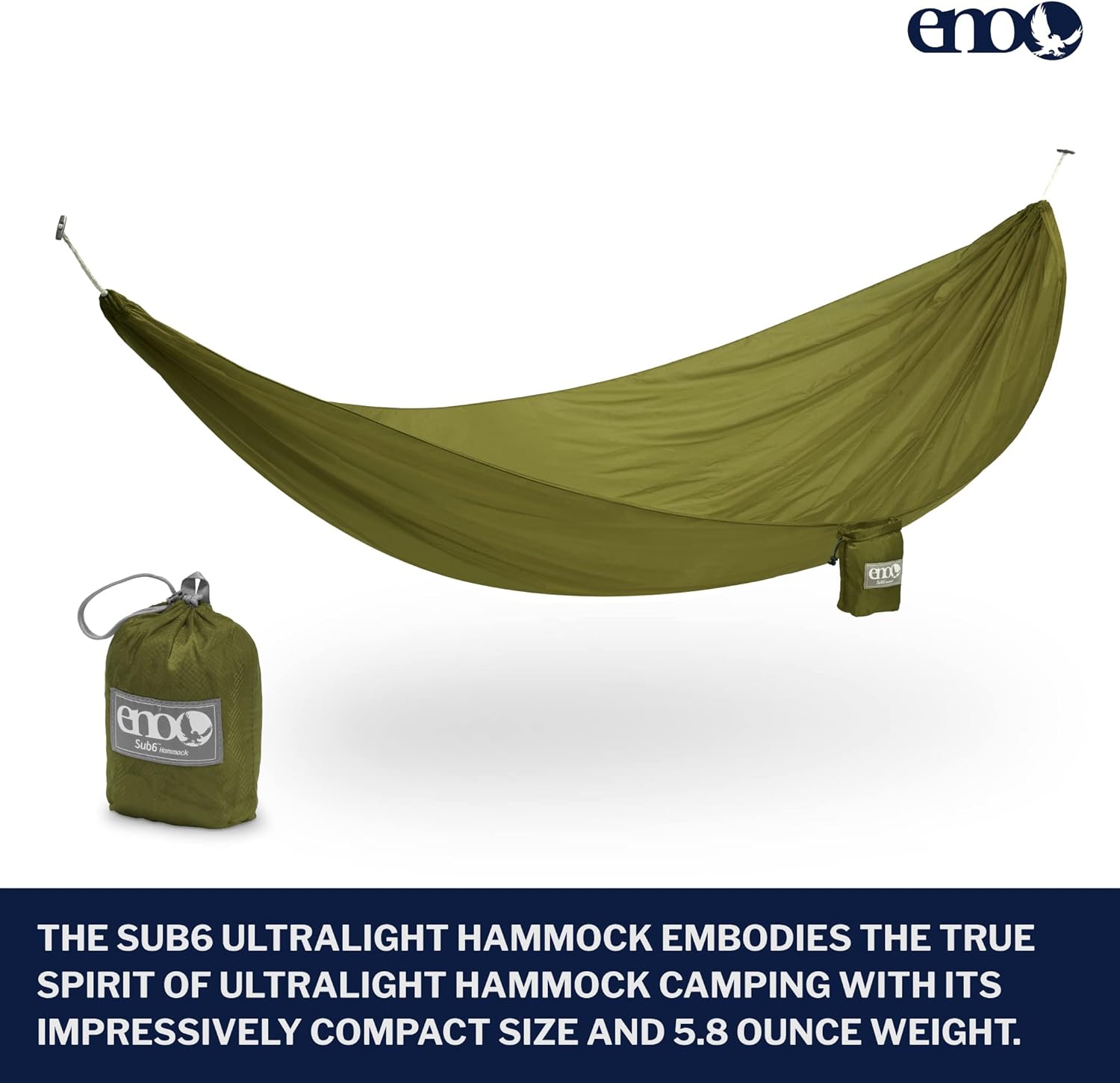 Hammock System - Includes Sub6 Hammock, Helios Suspension System, Guardian SL Bug Net, and Rain Tarp - Set of Lightweight Hammock Essentials for Camping, or Hiking - Grey/Lichen