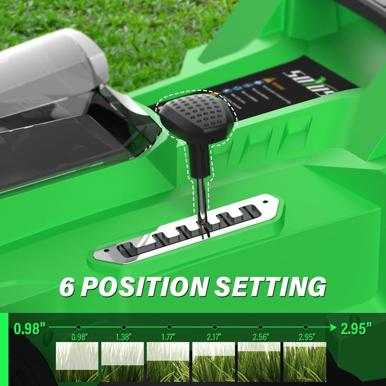 Electric Lawn Mower Cordless, 13 Inch 20V Lawn Mowers with Brushless Motor, 5-Position Height Adjustment, 4.0Ah Battery & Charger Included