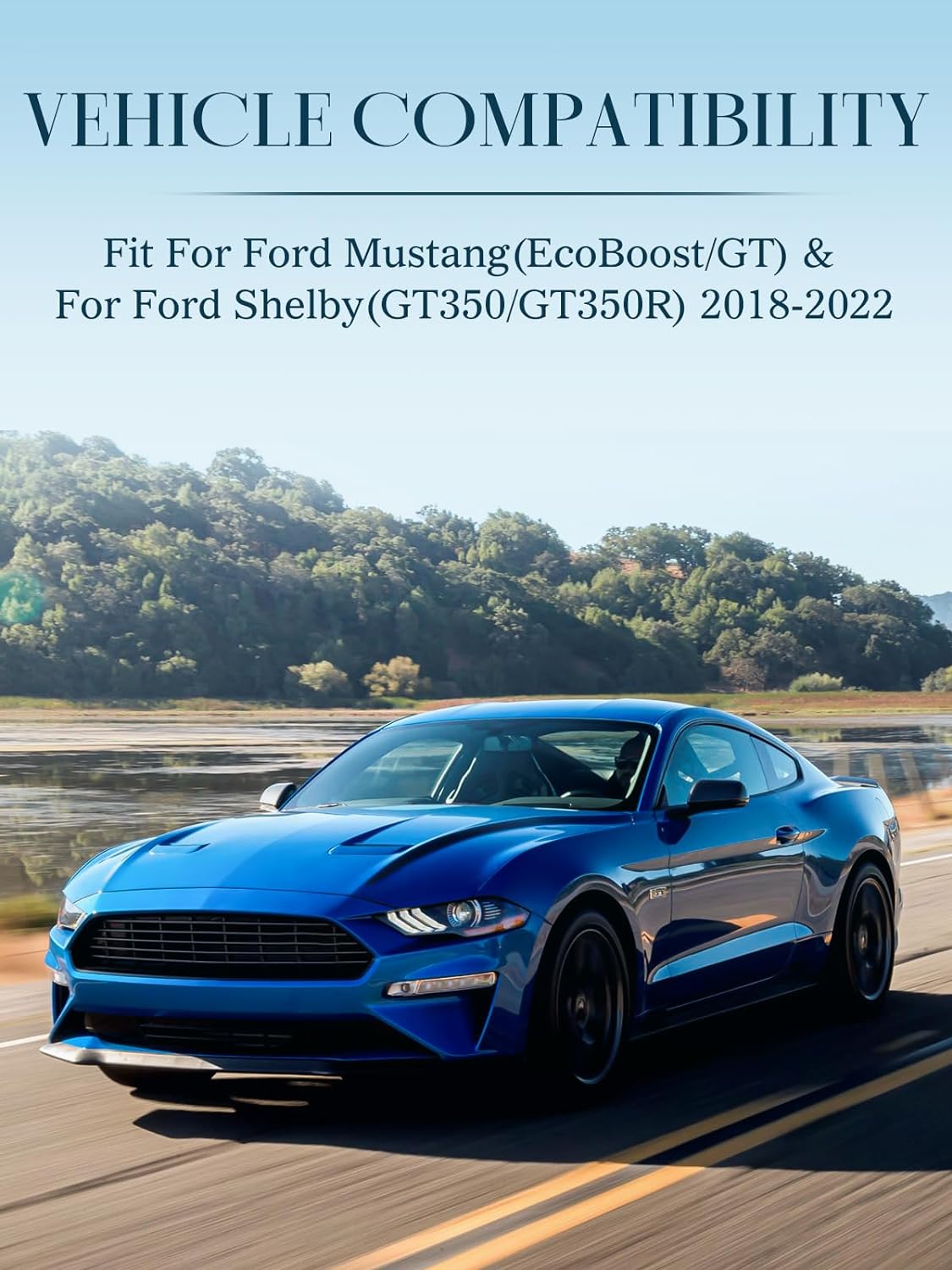 Carbon Fiber Steering Wheel for Ford Mustang 2018-2022 Nappa Perforated Leather with Hand Stitching D-shaped Steering Wheel for Mustang EcoBoost/GT for Shelby GT350/GT350R