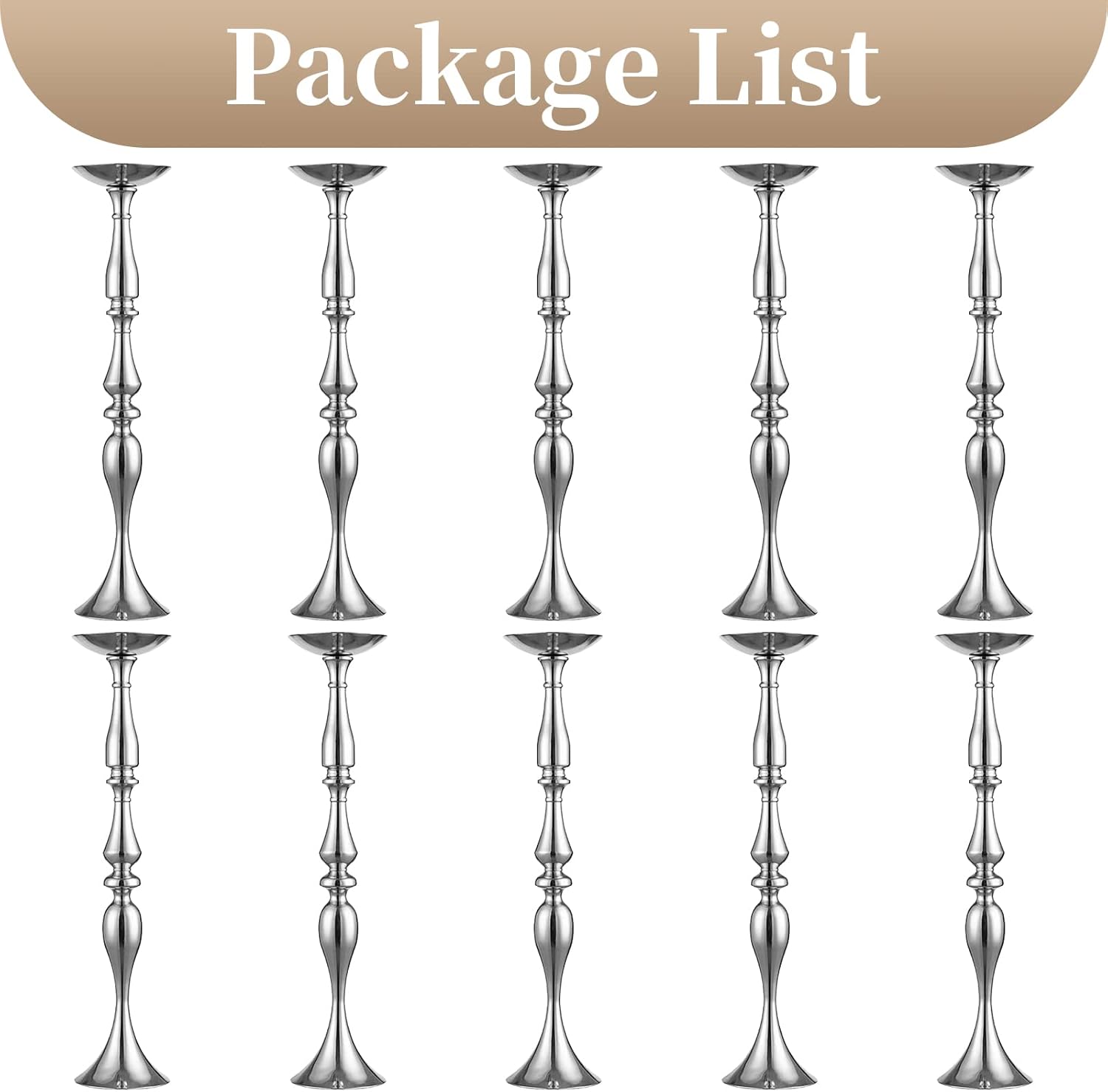 Elegant Silver Metal Wedding Centerpiece Stand 31.5     C Tall Tabletop Decor for Events & Parties