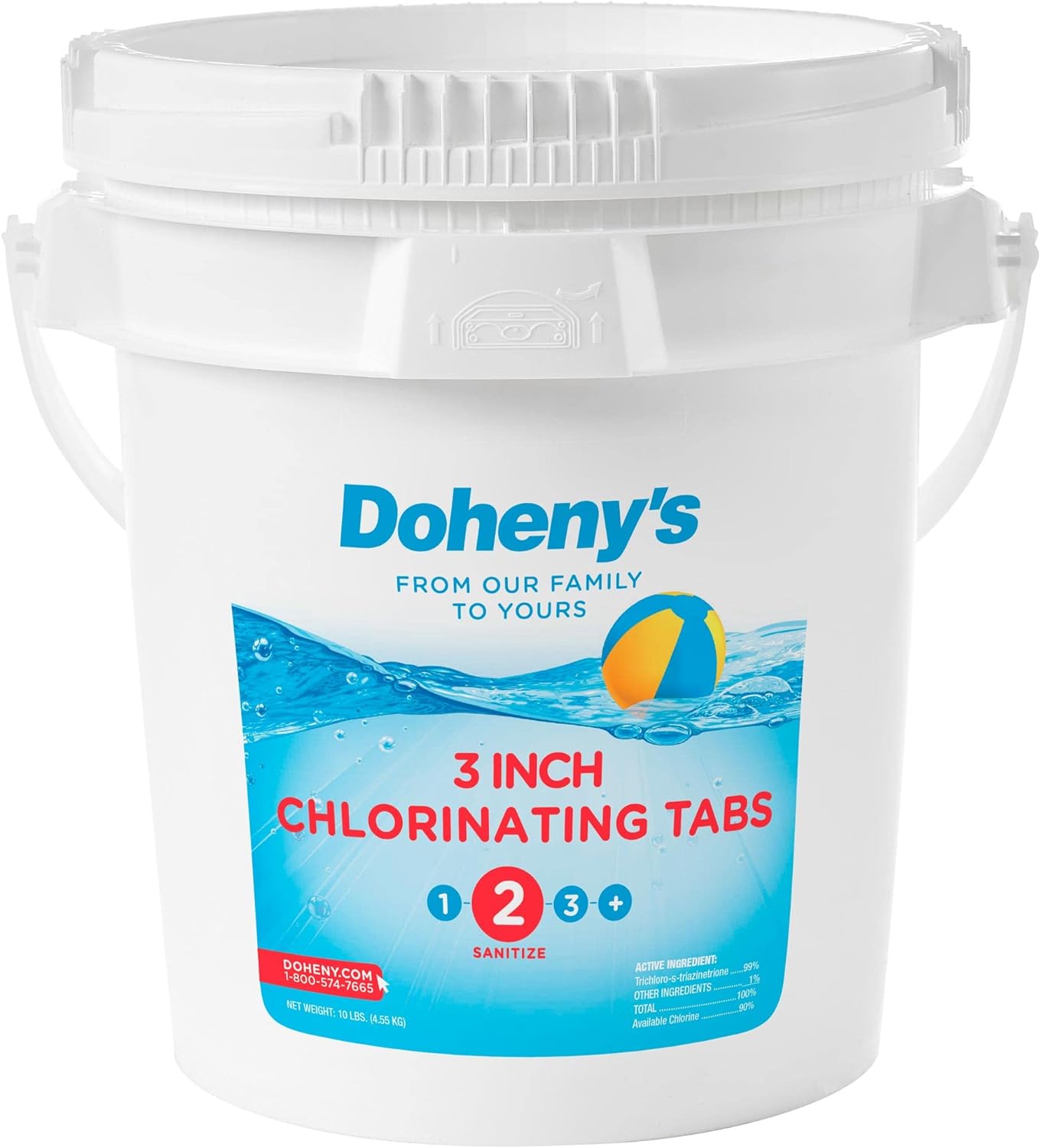 Doheny's 3 Inch Stabilized Chlorine Tablets | Pro-Grade Pool Sanitizer, Long Lasting, Slow Dissolving, 99% Pure Tri-Chlor, Individually Wrapped - 50lb