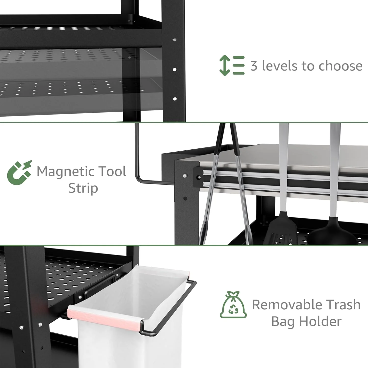 Stainless Steel Outdoor Grill Table with Wheels for 17???? or 22???? Griddles