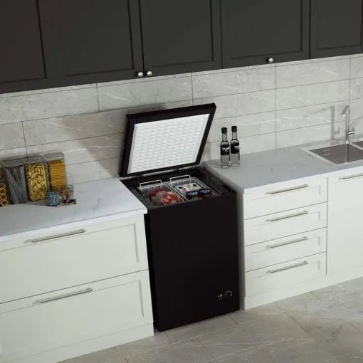 Chest Freezer �C 3.5 Cu Ft with 2 Removable Baskets �C Reach In Freezer Chest �C Quiet Compact Freezer �C 7 Temperature Settings �C Black