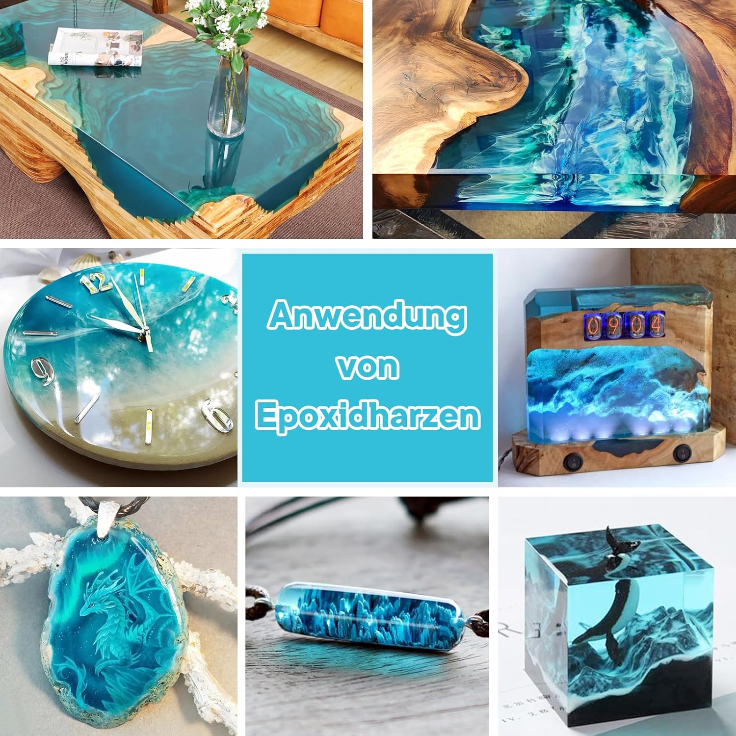 2 Gallon Epoxy Resin + 2 Gallon Epoxy Hardener, High Gloss Coating for River Table Tops, Art Casting Resin, Jewelry Making, DIY, Tumblers, Molds, Art Painting, Fast Curing Resin