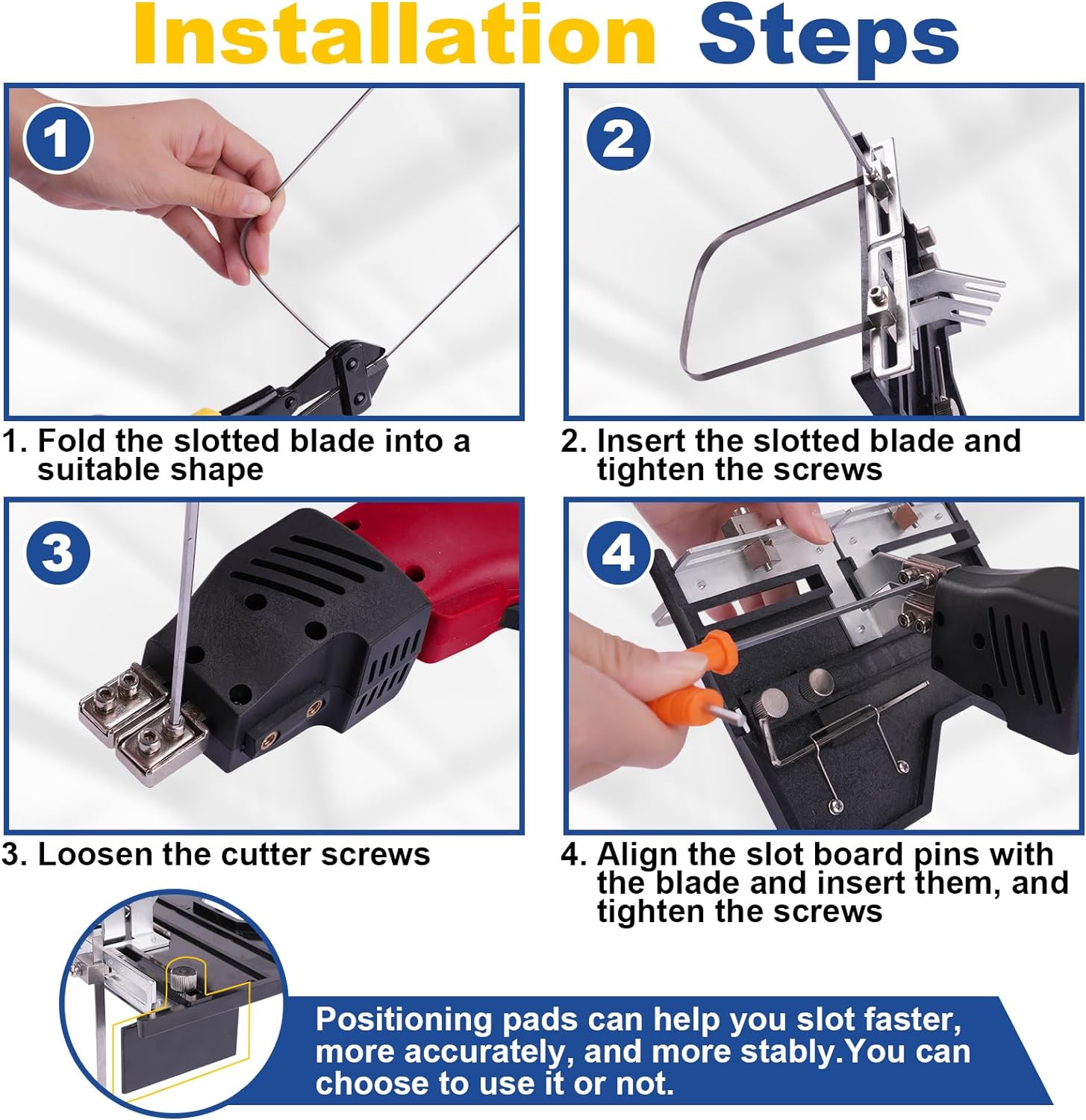 K2NSB 200W Electric Foam Cutter with Slotting, Air-Cooled Hot Knife for Styrofoam, EPP, EPS, XPS, EPE, KT Board  C 4 Blades Included