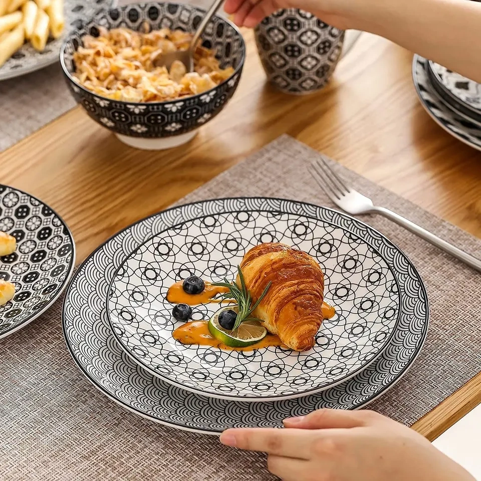 Deluxe 58-Piece Ceramic Tableware Set  C High-Quality, Durable Dinnerware for Home & Professional Use