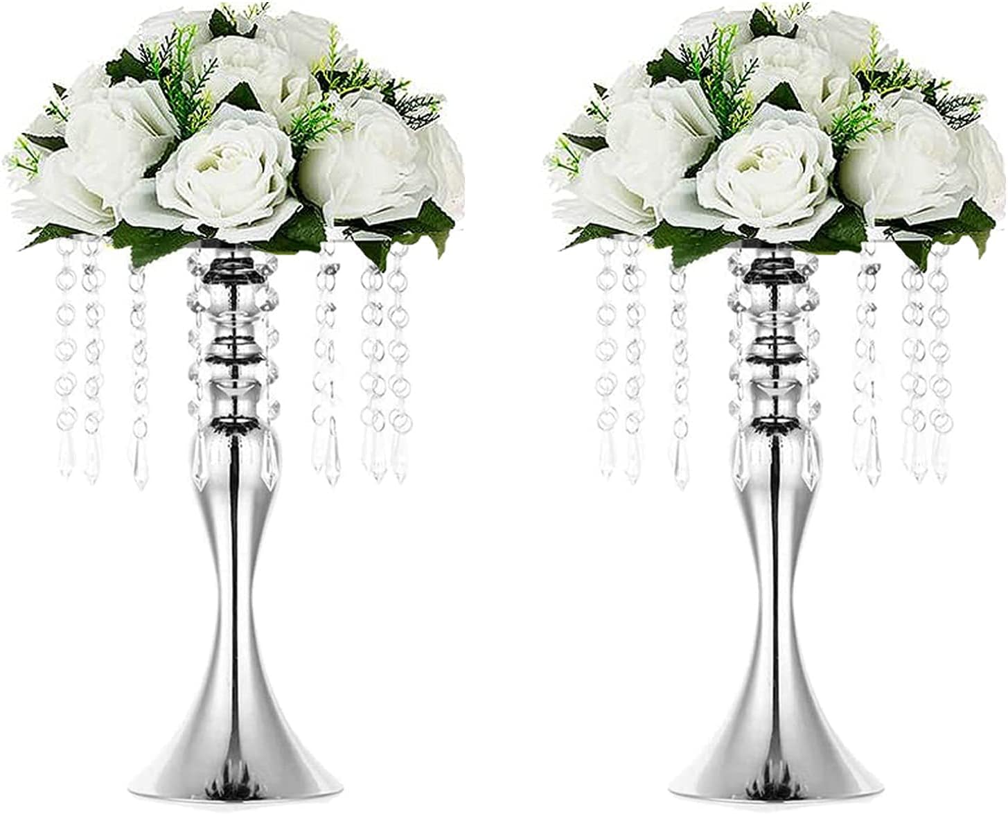 Sziqiqi Gold Metal Crystal Centerpiece Riser, 21.3    Tall, Pack of 10, Elegant Floral Stand for Weddings & Events