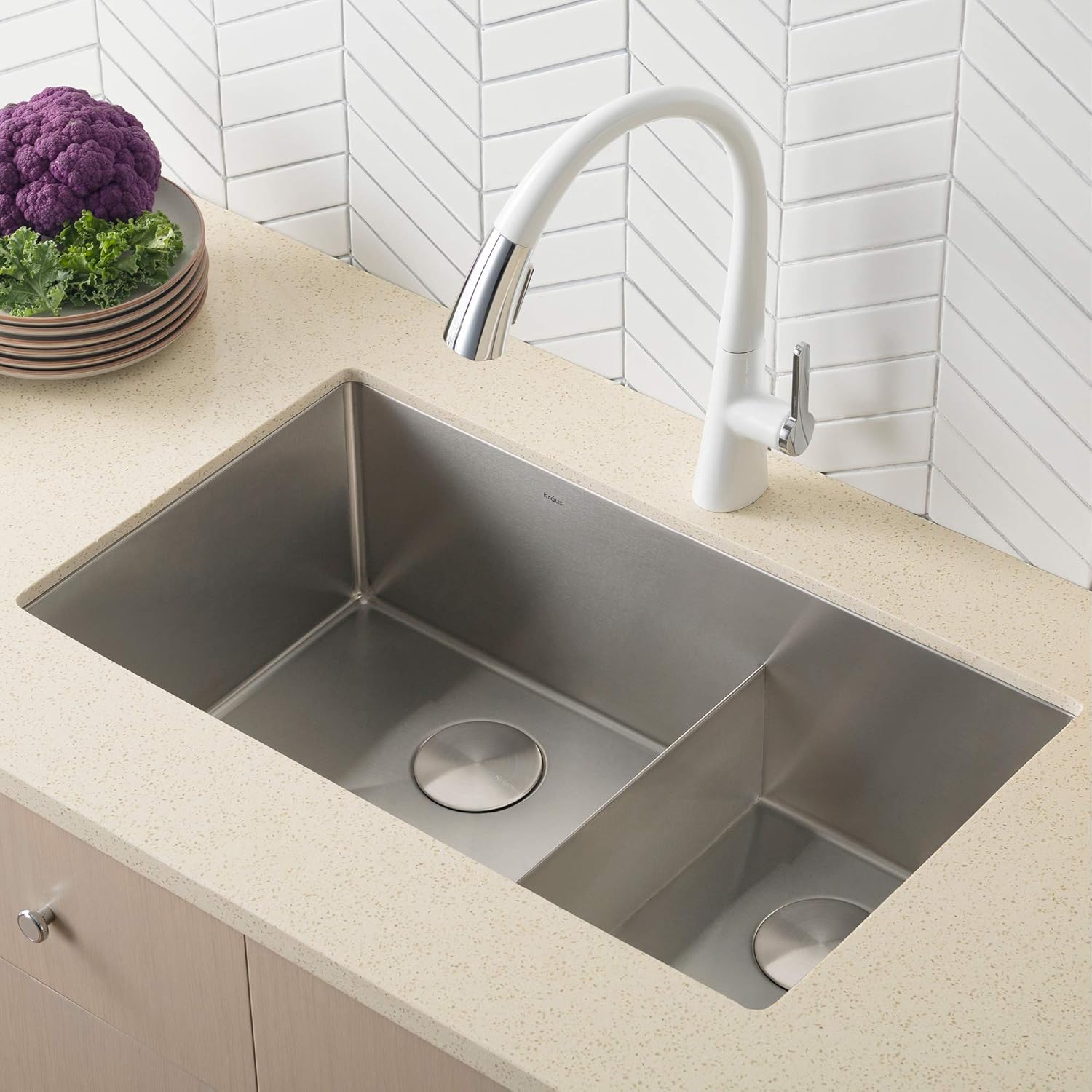 KHU100-32 Standart PRO 16 Gauge Undermount Single Bowl Stainless Steel Kitchen Sink, 32 Inch