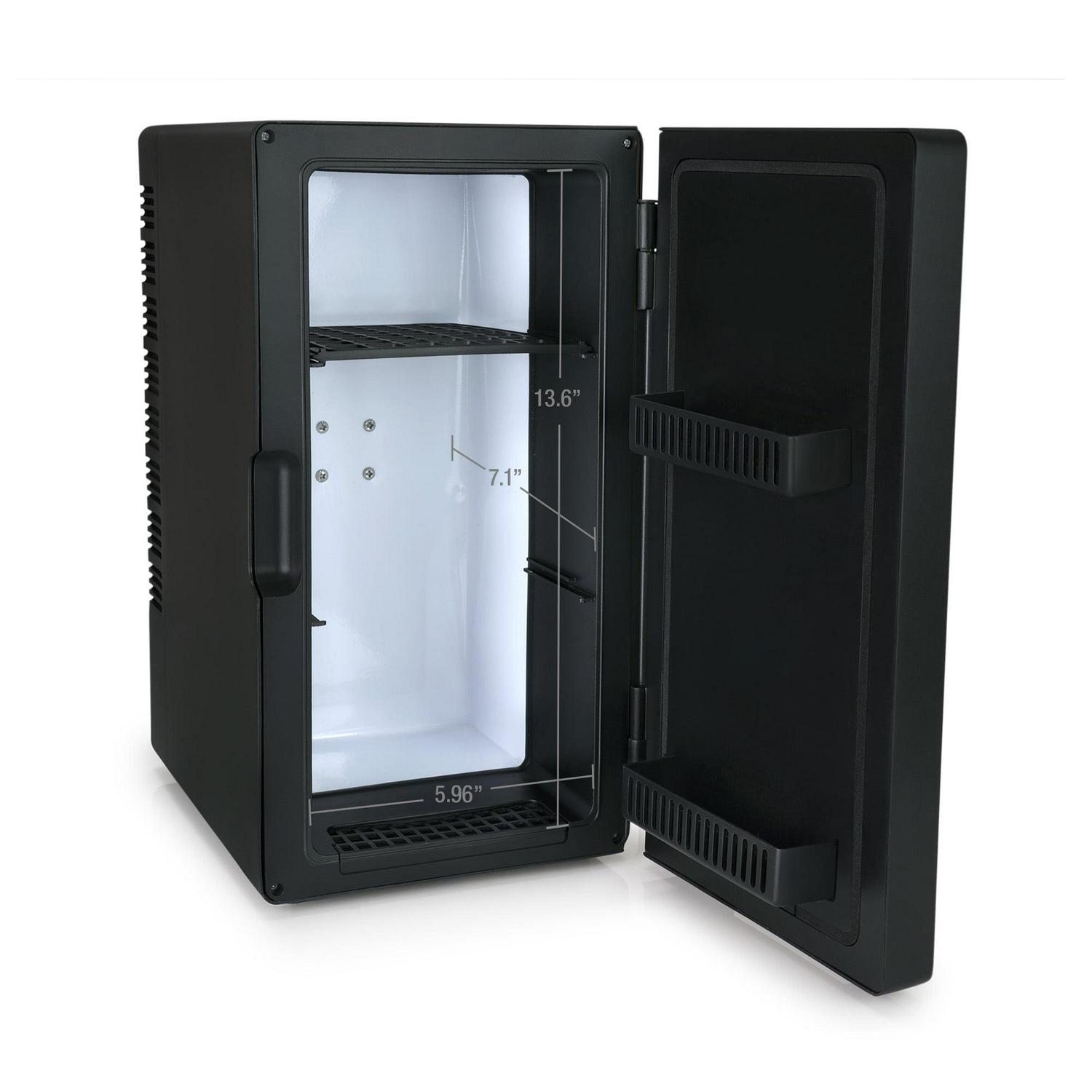 Personal Chiller Mini Fridge Gamer Beverage Refrigerator with LED Lights, 10 L Capacity, Black