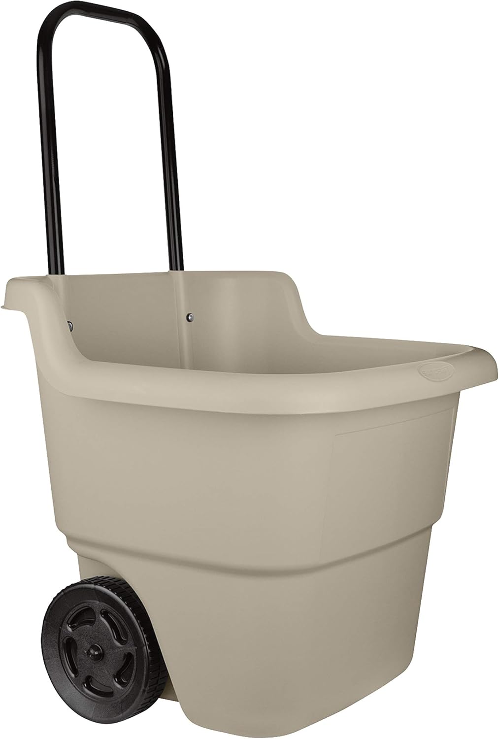 Suncast Resin 15.5 Gallon Multi-Purpose Rolling Cart with Wheels, Durable Plastic, Brown/Taupe