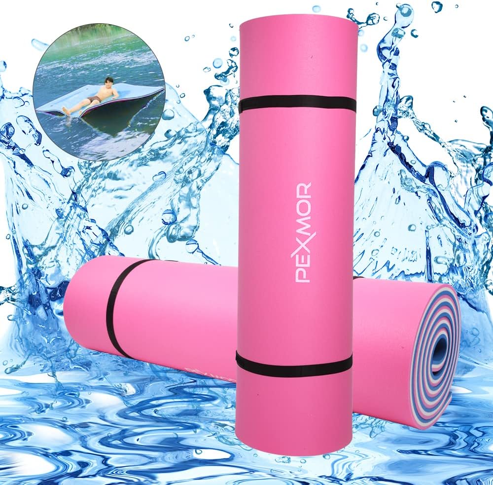 Floating Water Mat, 9/12/18 FT Lily Pad Floating Mat for The Water, 3-Layer XPE Foam Water Floating Island w/Bungee Tether & Storage Straps for Lake Pool Beach River