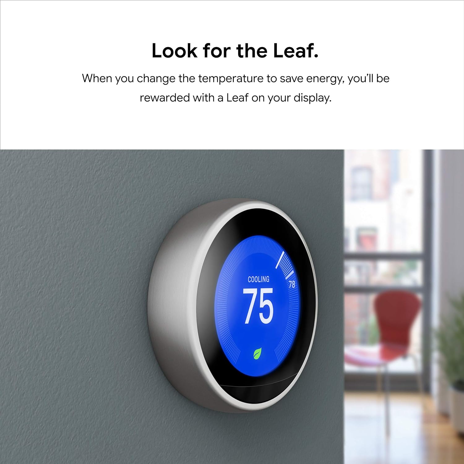 Learning Thermostat - Programmable Smart Thermostat for Home - 3rd Generation- Works with Alexa - White